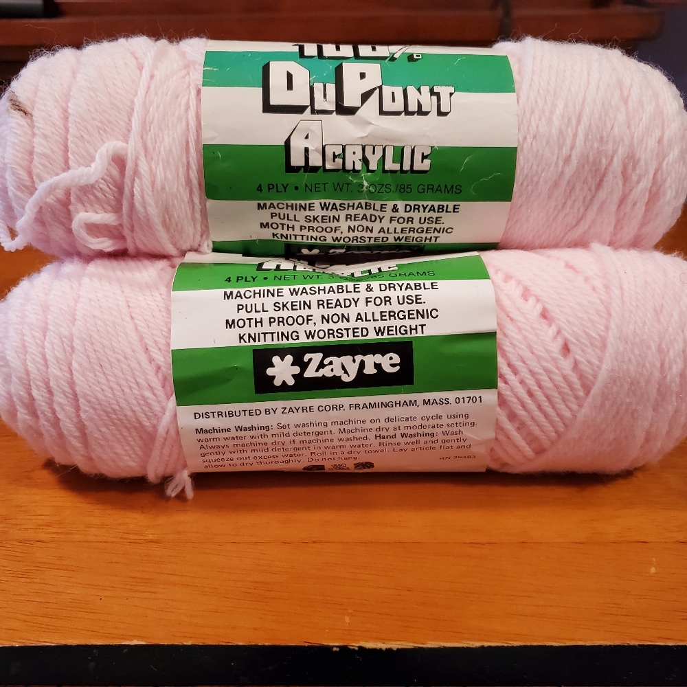 Vintage Zayre Acrylic Pink Yarn - 4 skeins